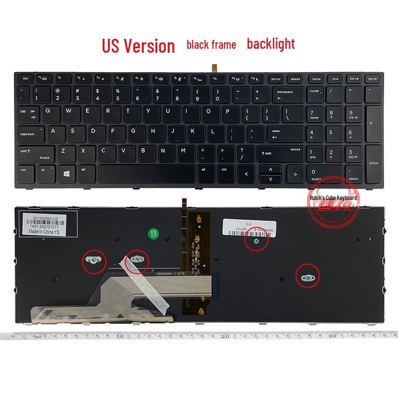 Compatible Keyboard for HP 450 G5, 455 G5, 470 G5, 650 G4, 650 G5 (RU/SP/UK/FR Layout)
