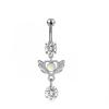 Colorful Y2K Stainless Steel Zircon Planet Moon Butterfly Belly Rings Cute Butterfly Body Piercing Jewelry Belly Button Rings