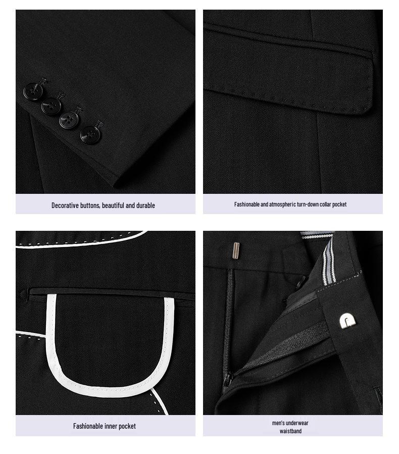 Unisex Professional Blue Suit Set for Civil Servant Interviews, Plus Size Available, Ideal for Hotel Work and Commuting.