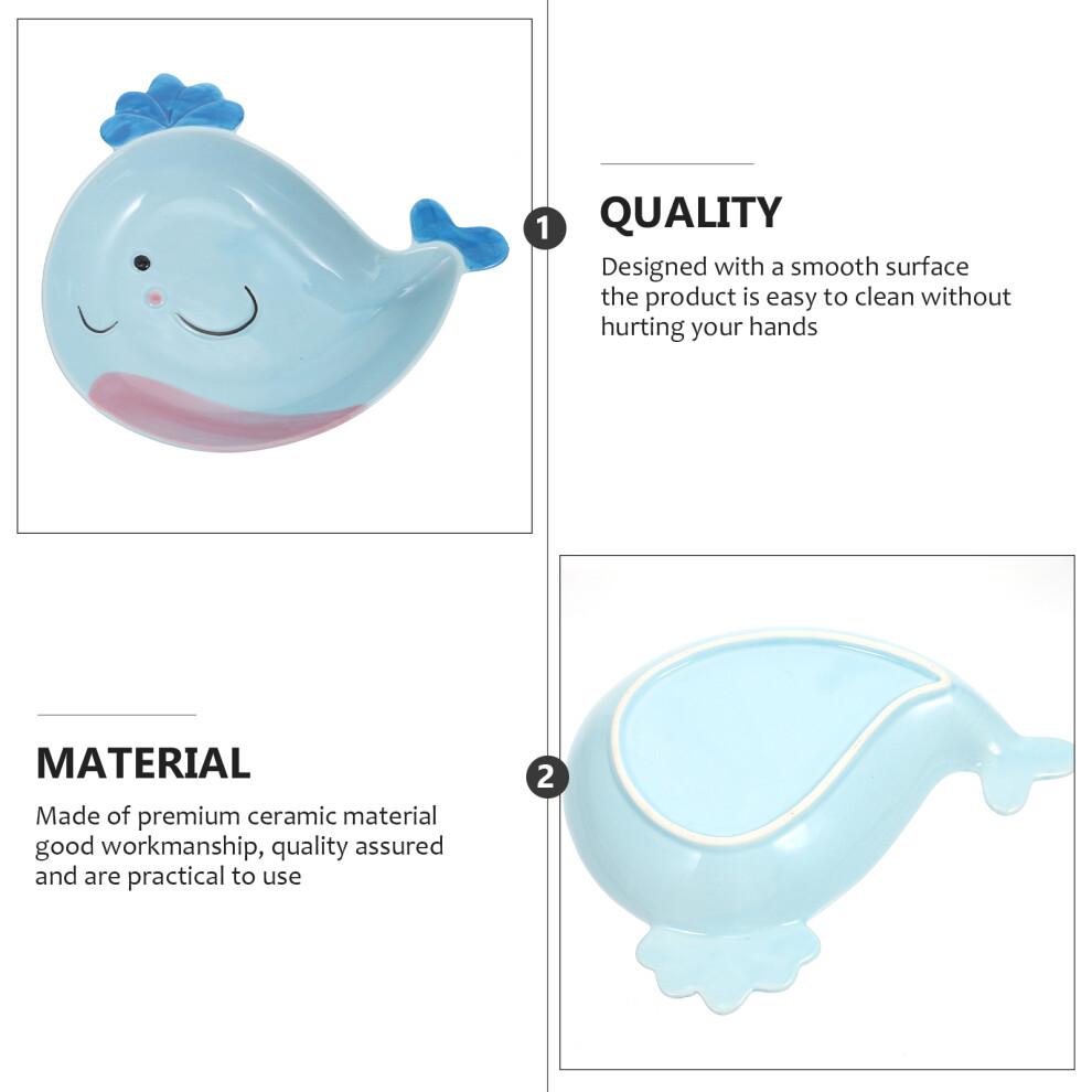 1pc Cartoon Whale Ceramic Plate for Kids