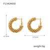 Anti Allergic Waterproof Charm Daily Jewelry Gift Popular C-Shape Hollow Stainless Steel Earrings for Women