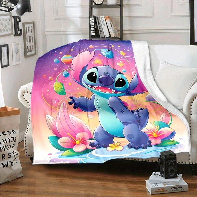 1pc Stitch Printing Blanket - Soft, All-Season Throw for Office Blanket, Personalized Gift with Adorable Cartoon Design