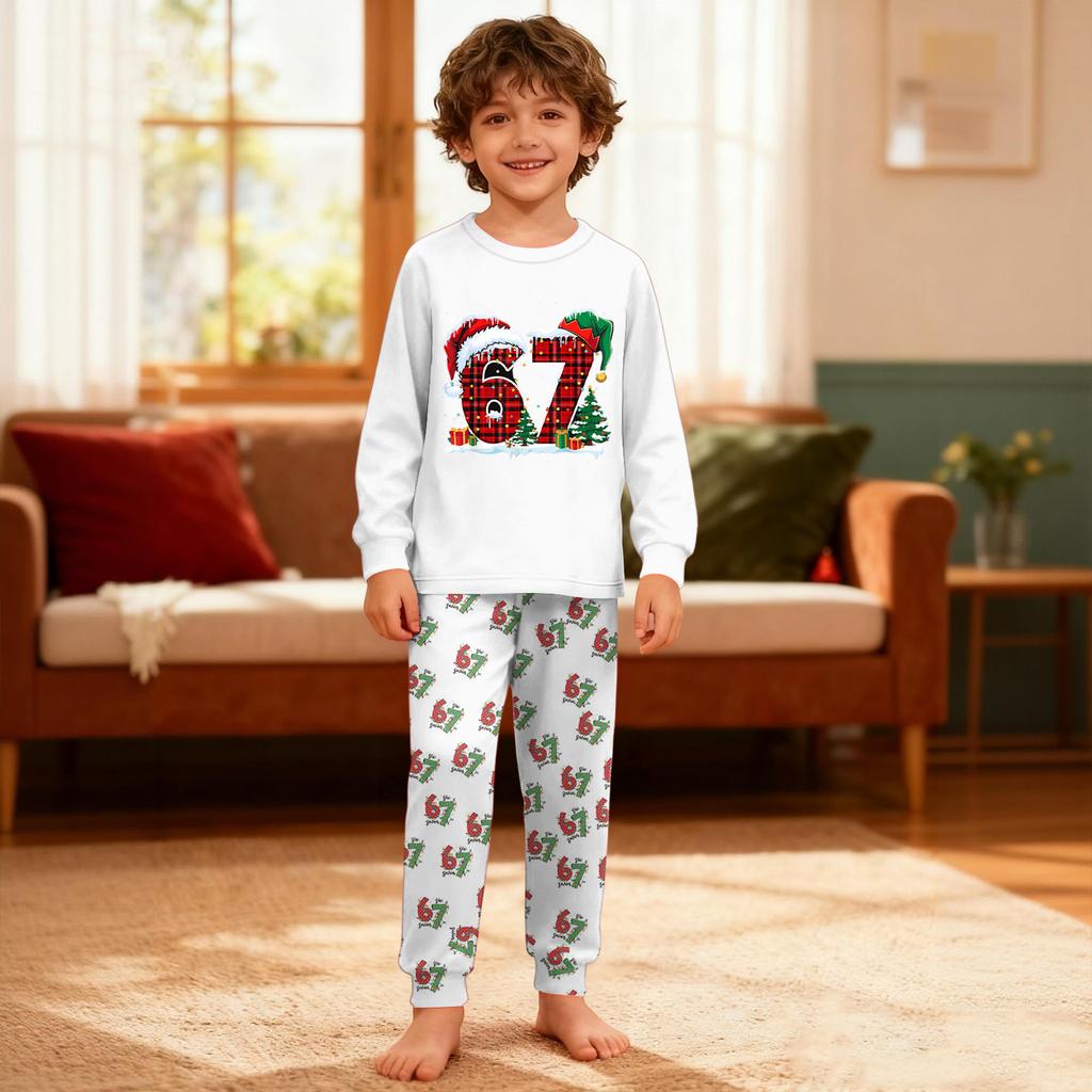 Children's Set - Boy And Girl Printed Thin Two-Piece Set With Long Sleeves And Pants