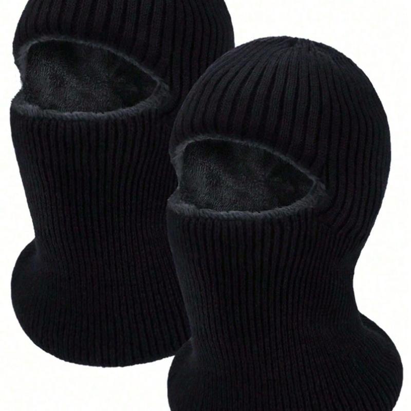 1Pcs/Set Men's Thermal Hat Winter Knitted Windproof Full Face Mask Balaclava, Knitted Hat with Neck Cover, Warm Thermal Lined Men and Women