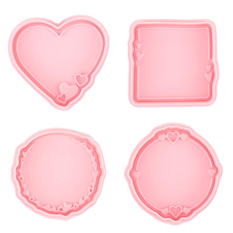 1/4Pcs 3D Valentine'S Day Wedding Cookie Cutters Biscuit Mold Cookie Mould Stamp Party Decor Baking Tools