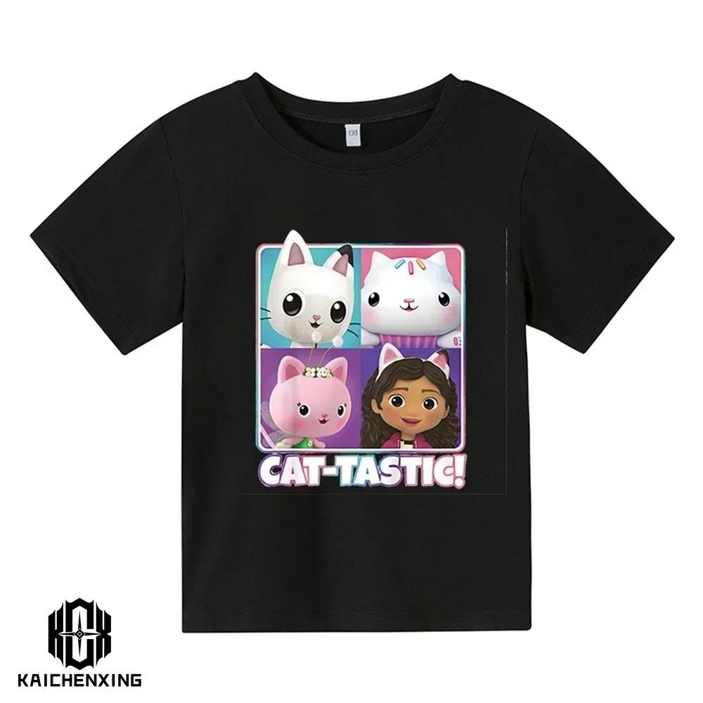 Cute Gabbys Doll House Cartoon Kids T-Shirts 2026 Summer Short Sleeve Children Tops for Girls And Baby Boys Funny Clothing
