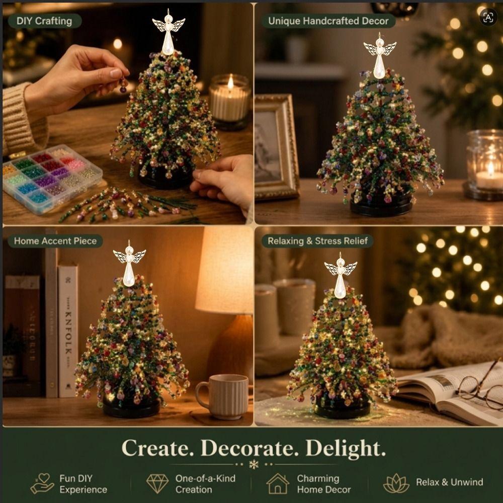 Handmade Halloween Tree Making Kit Crystal Bead Mini Bead Weaving Set Christmas