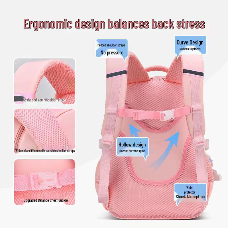 Lightweight Backpack for Girls - Large Capacity for Grades 3-12