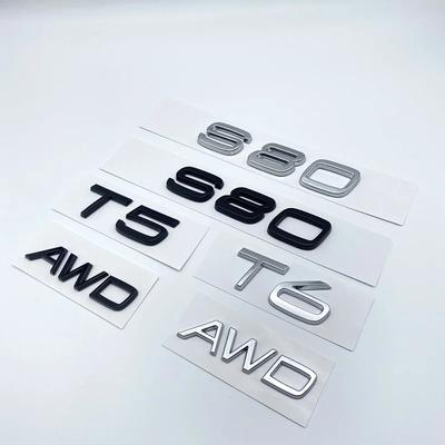 Autocollant Logo Emblème Badge Décalcomanie 3D AWD T5 T6 pour Autocollant de Voiture S80 Style de Voiture Emblème Noir Brillant Plaque Nominative Modification de Voiture