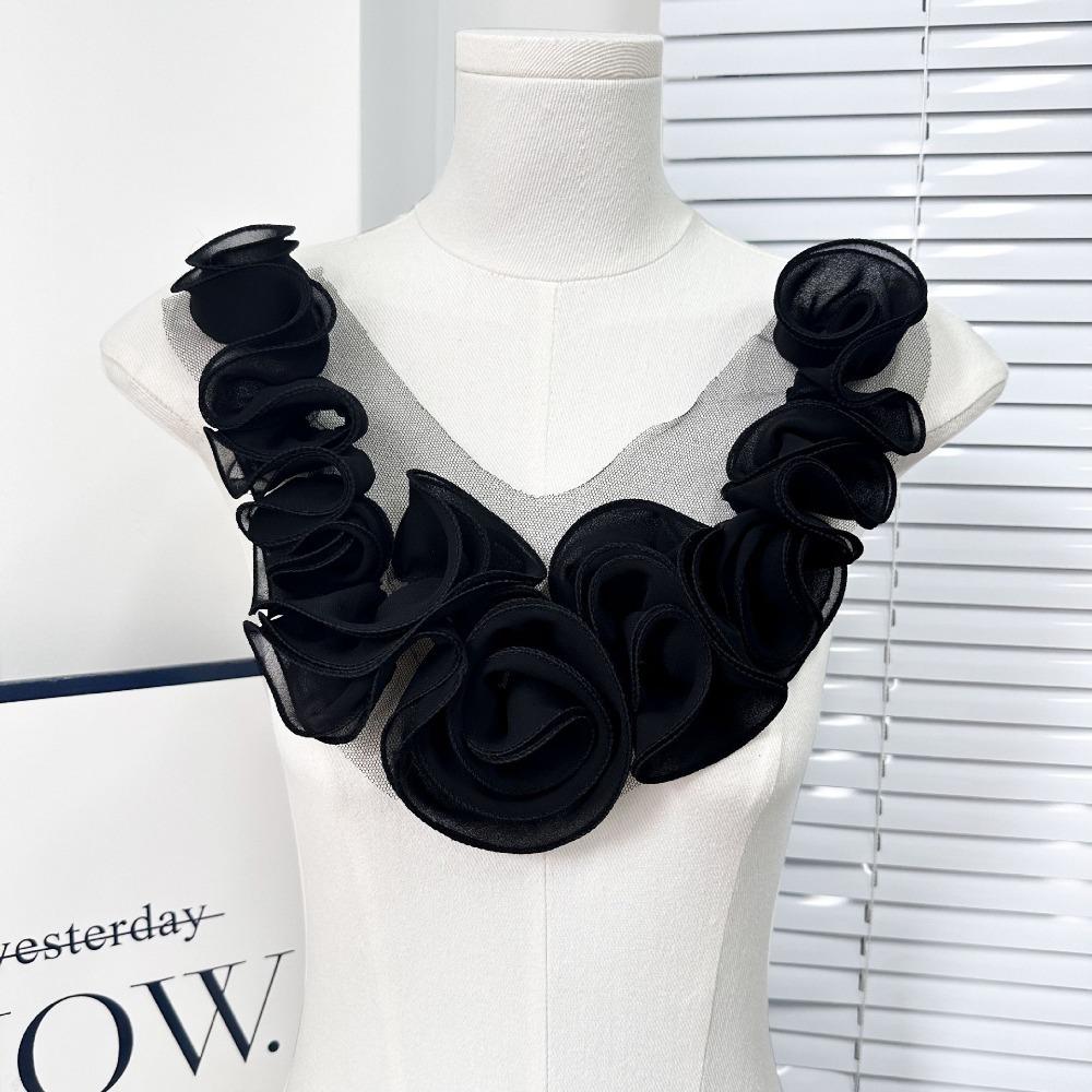 

DIY Clothes Appliques Removable Chest Flower New Clothing Patch чорний