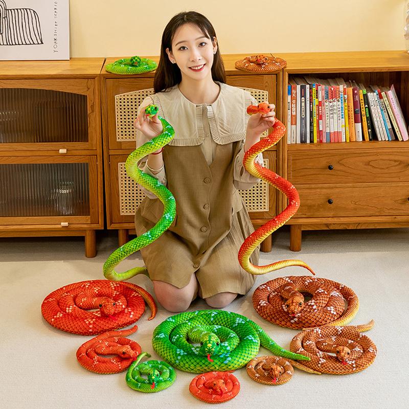 1Pc Funny Spoof Joke Soft Toys 80/110/160Cm Simulated Colorful Python Plush Toy Stuffed Animals Snakes Plushies Doll Home Decor