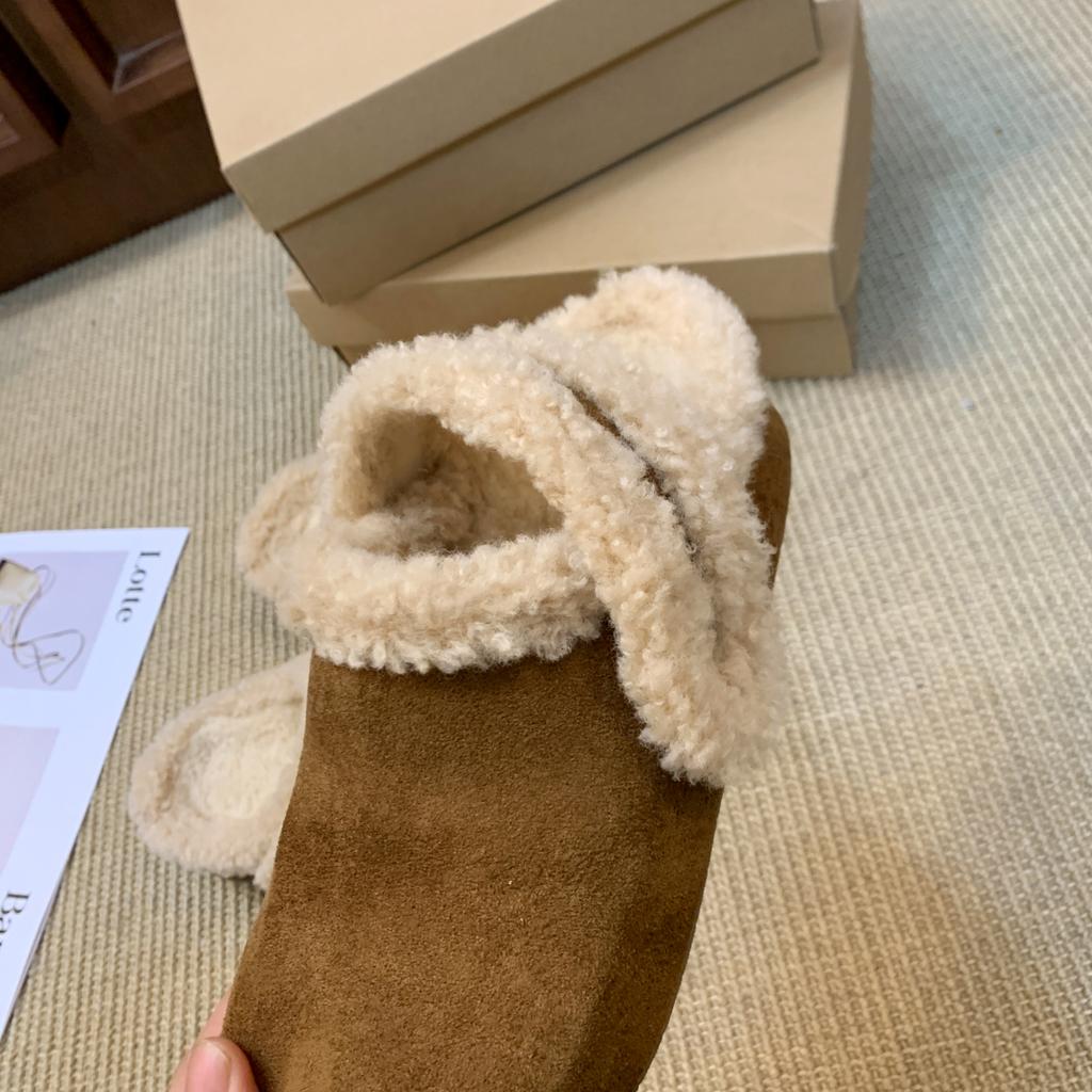 Women's Winter Fluffy Slippers Fur House Slippers For Women Platform Furry Living Room Shoes Female Thick Warm Floor Sandals