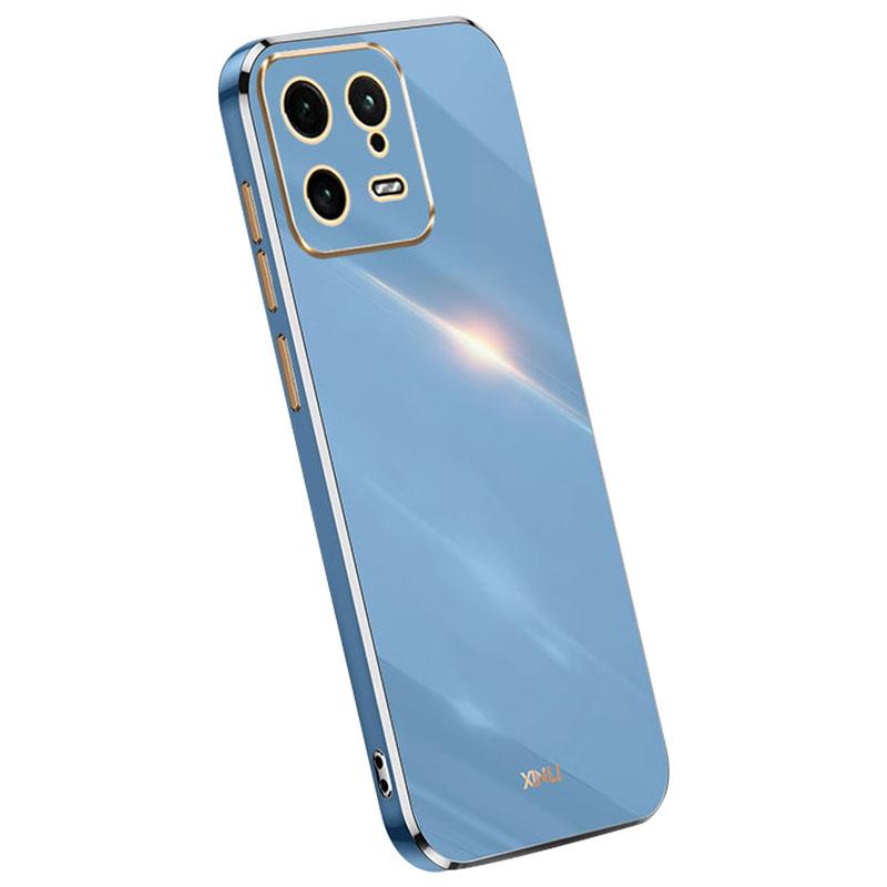 

XINLI TPU Phone Case for Xiaomi 13 5G,Electroplating Back Shell Full Camera Lens Protection Cover Blue