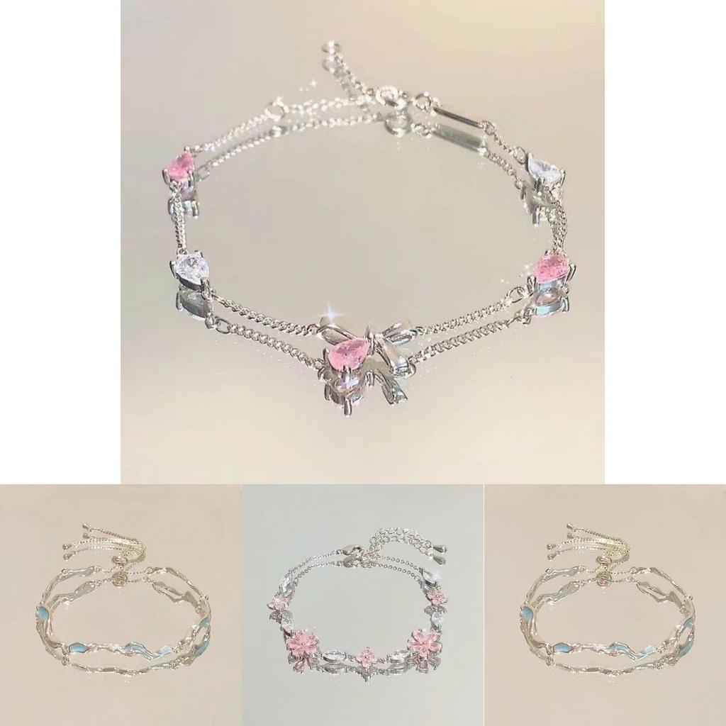 Fashion Floral Alloy Bracelets With Moon Charm For Women And Men