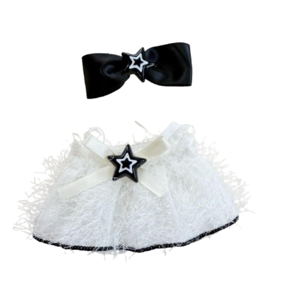 

Feather Dress Set Labubu Doll s Clothes Handmade 17cm Plush Dolls Clothes Cotton Doll Accessories чёрный