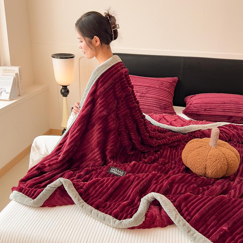 Class A Thickened Flannel & Milk Velvet Blanket - Coral Fleece Nap/AC Cover