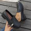 2025 Pot Cow Leather Thick Bottom Slip On Concise Design Autumn Summer Shoes Loafers Flat Platform Prints Leather