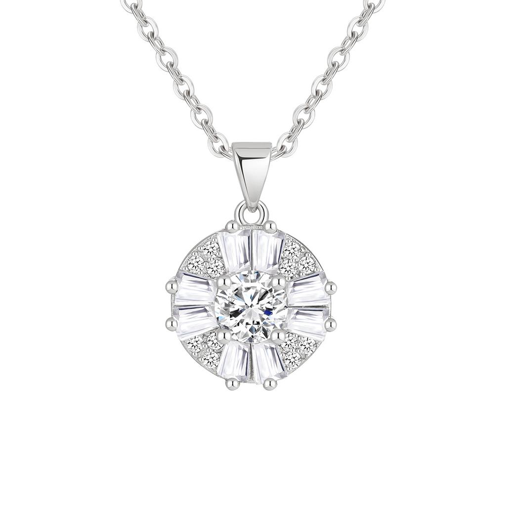 Flower Niche Design Sense Collarbone Chain, Pendant Temperament Fashionable Rotating Zircon Necklace Women