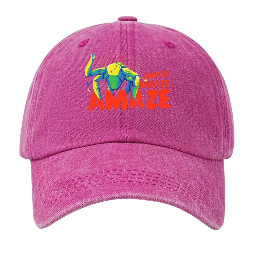 Washed Cotton Baseball Cap With Printed Distressed Soft Top Denim Hat For Men, European And American Retro Hat
