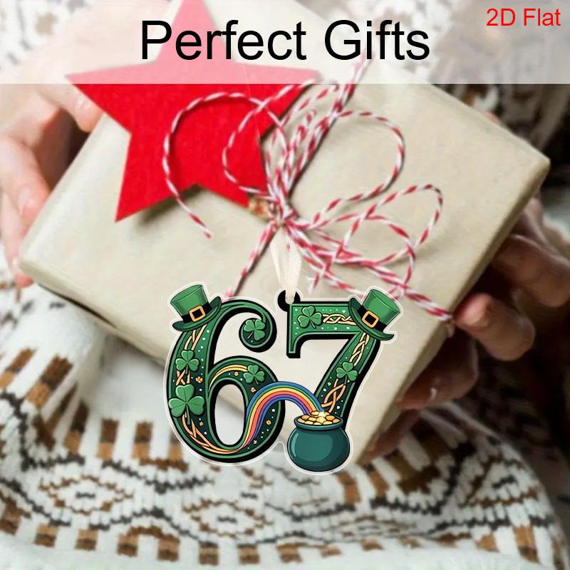 1pc St. Patrick's Day Acrylic Hanging Ornament Shamrock Hat 67 Design Window Garden Party Decoration Gift