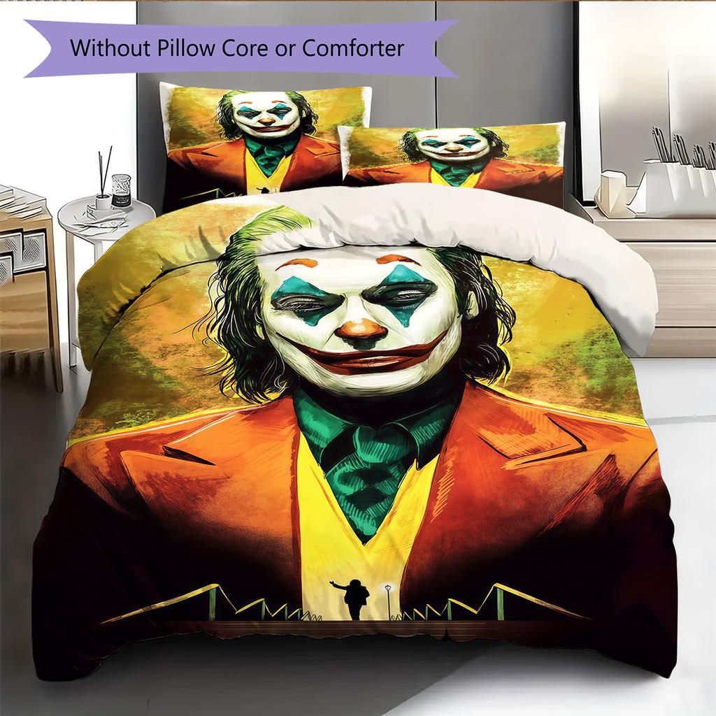 Joker Movie ,  Bedding Quilt Set Quilt Cover Pillowcase Home Decoration Birthday Gift (1 * duvet cover + 2 * pillowcase, without core)