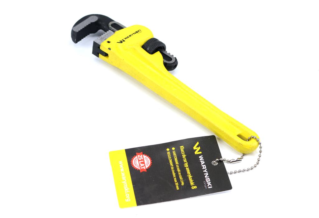Klucz Do Rur Typ Amerykański 8" Wzmocniony Szczęki Crmo Max Średnica 30 Mm Waryński
