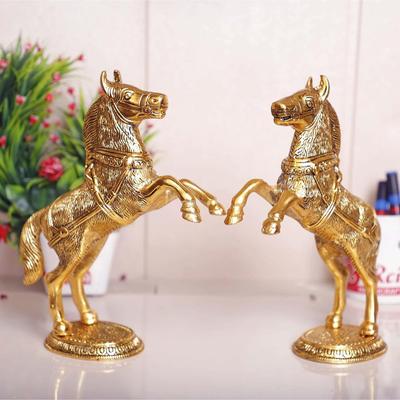 Jumping Horse Set Metal Statue For Wealth,Income,Shining And Bright Future&Table Top Figurine For Living Room,Office,Bedroom