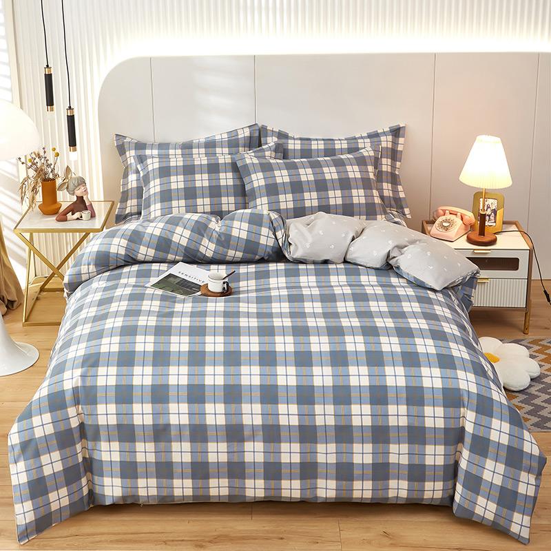 100% Cotton 3 Piece Duvet Cover Set with 2 Pillowcases for Single Double Queen King Size Bedding