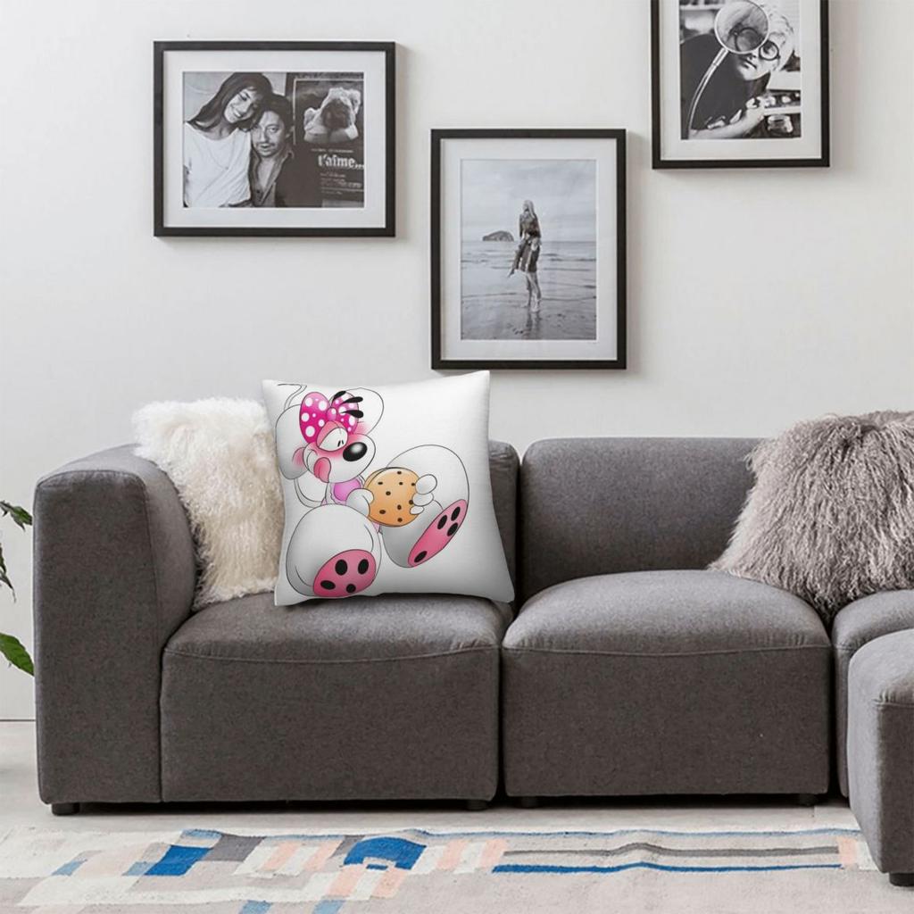 Pillow Cover Cartoon Diddl Diddlina Graphic Cushion Cover Retro Trendy Pillow Case For Sofa Home Decoration Pillowcases