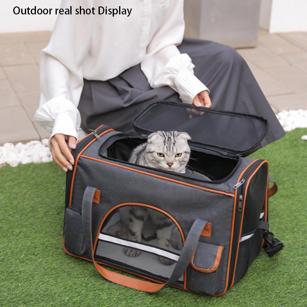 Dog Travel Bag Jiuti Is Also Easy Dark Gray Cat Backpack Single Shoulder Handbag Cat Bag Soft Texture Blue Pet Tote Bag