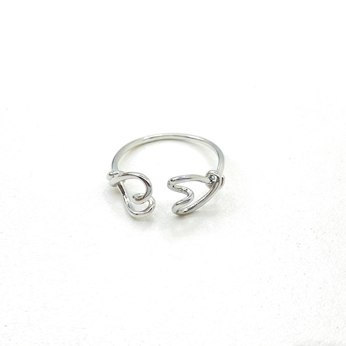 Korean Minimalist Twist Heart Open Ring - Women s Luxury Style Adjustable Open