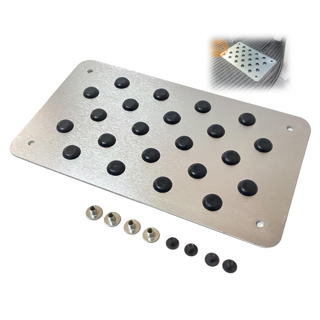 

Startside Aluminum Foot Pad Plate Floor Mat Universal Heel Pad for Car Front and Rear Silver