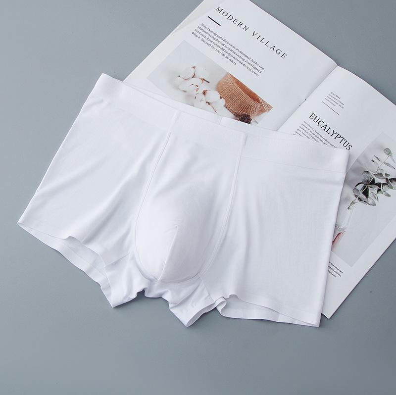 Modal Men's Seamless White Boxer Shorts, Antibacterial & Breathable, Youth Style, Pack of 60