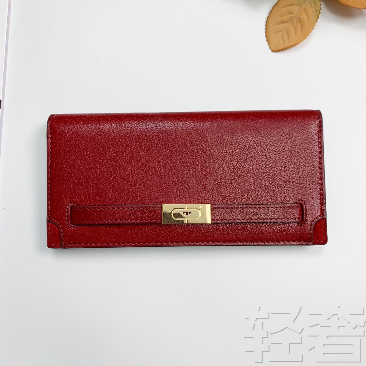 [Pre-Owned] T Slim Logo Snap Closure Calfskin Wallet - Unused #1CFS89P ONE SIZE