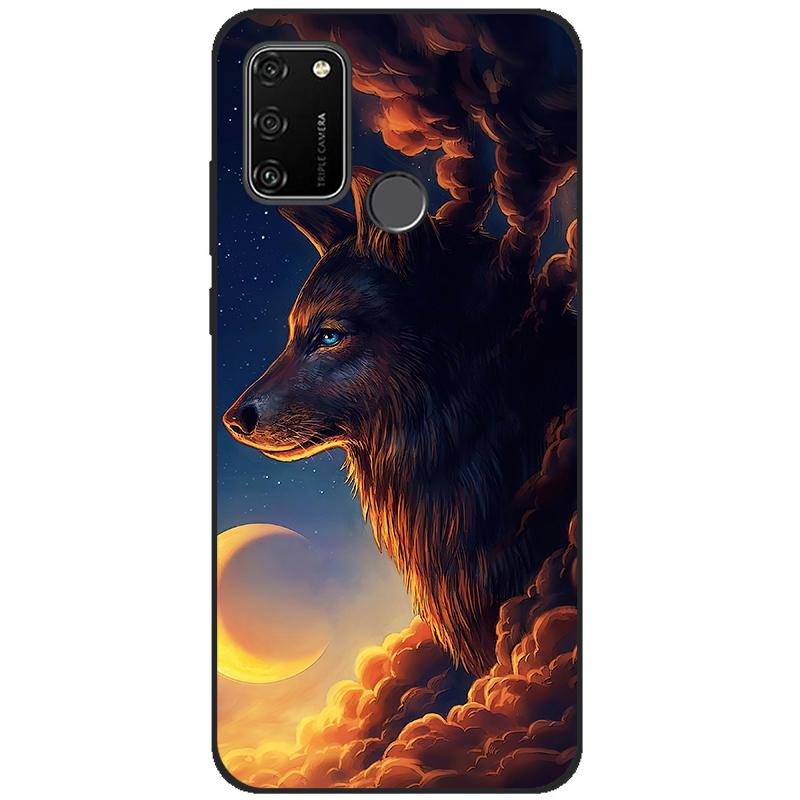 For HONOR 9A Case 6.3" Soft Silicon Tpu Phone covers On Huawei Honor 9A 9 A MOA-LX9N Back Bag Funda Shell black tpu case