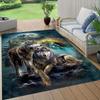 Wolf print area rug: for living room, bedroom—indoor/outdoor polyester mat, crystal velvet. Versatile for hallway, porch.