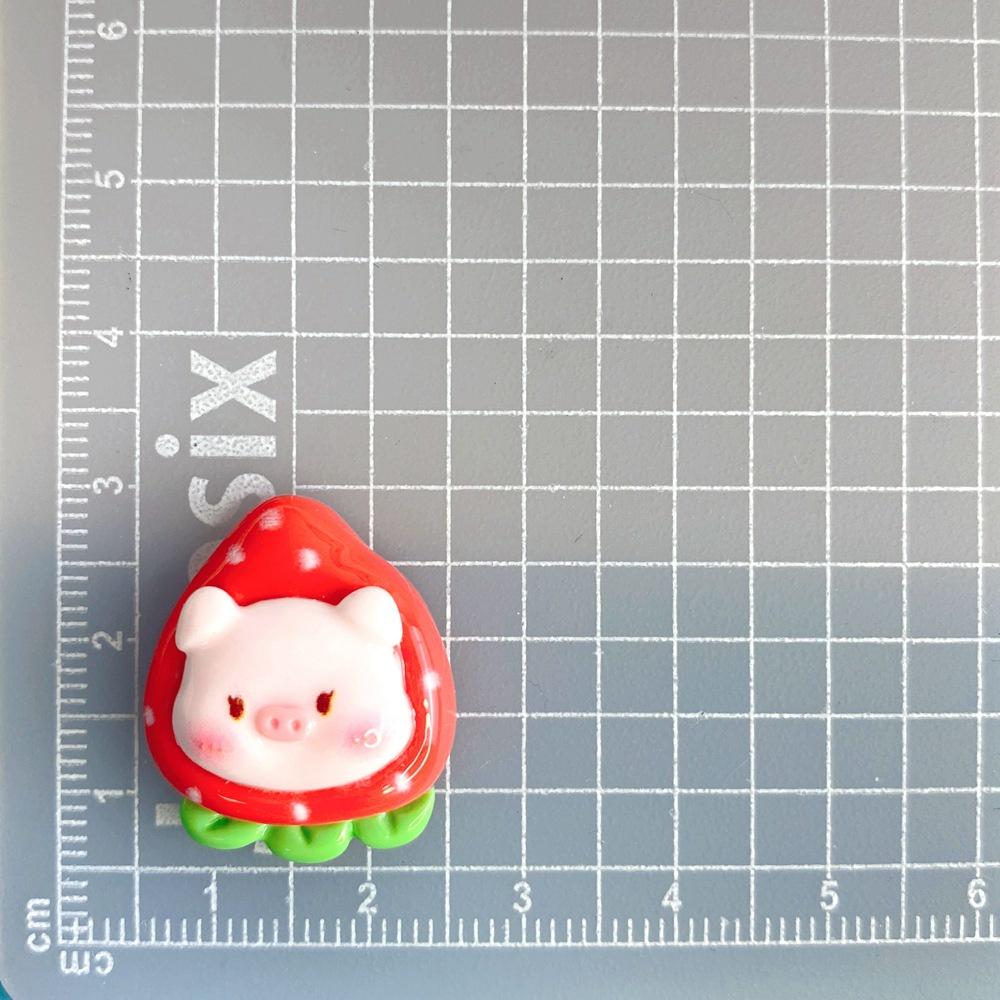 Shiny Strawberry Watermelon Pig Resin Accessories For Diy Jewelry