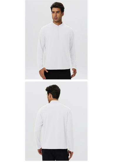 Men's Lightweight Half-Zip Long Sleeve Fitness and Running Top for Autumn & Winter