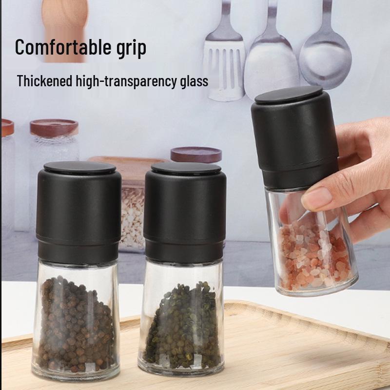 Manual Glass Herb Grinder for Sea Salt and Pepper