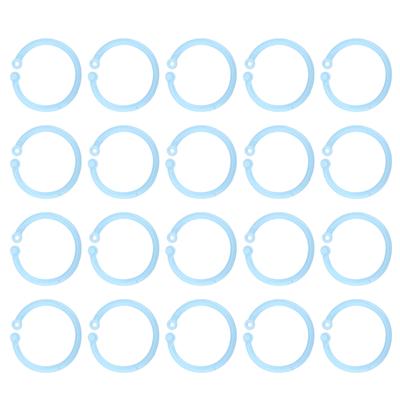 20Pcs Book Binder Ring Flexible Loose Leaf Buckle 30mm Paper Single Ring for Cards FilesBlue