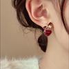 Red Bow Heart Earrings: Women's Chic Luxury, Unique & Exquisite Douyin Trend