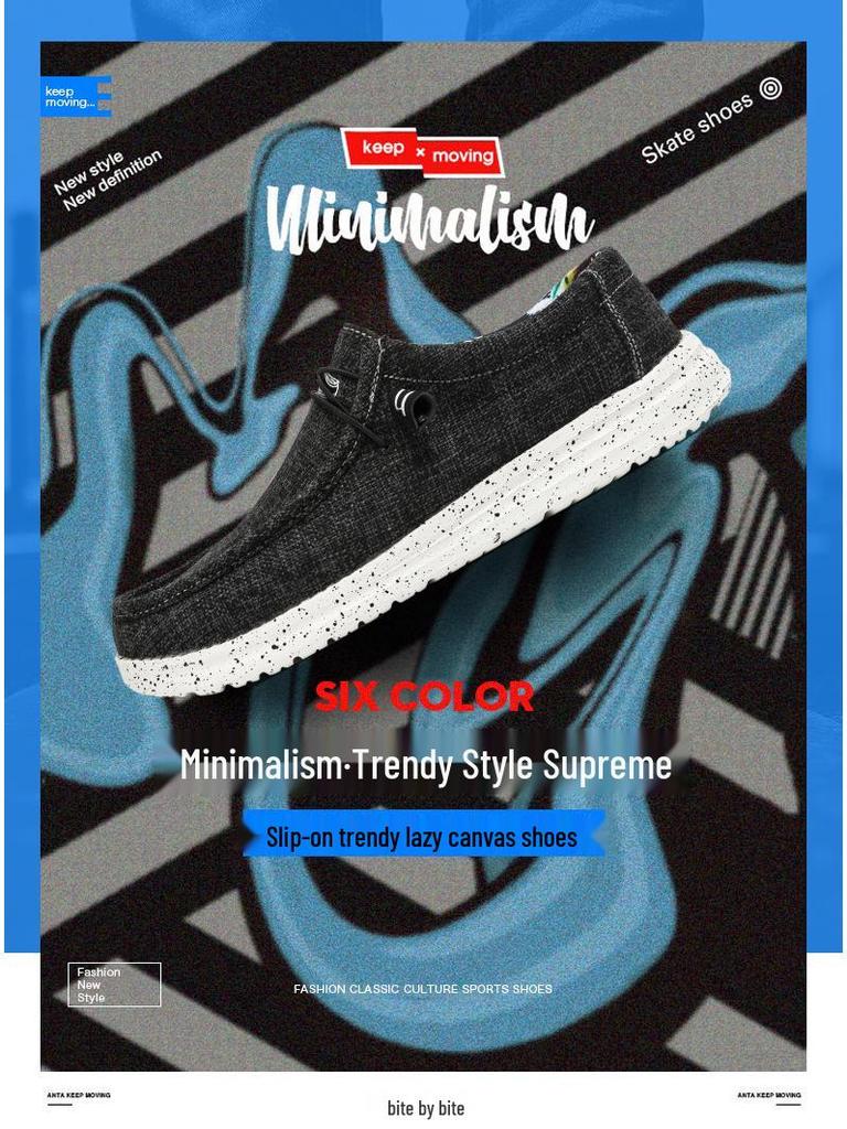 Trendiga herrloafers i canvas med slip-on-modell: Lediga skor i ett steg för par