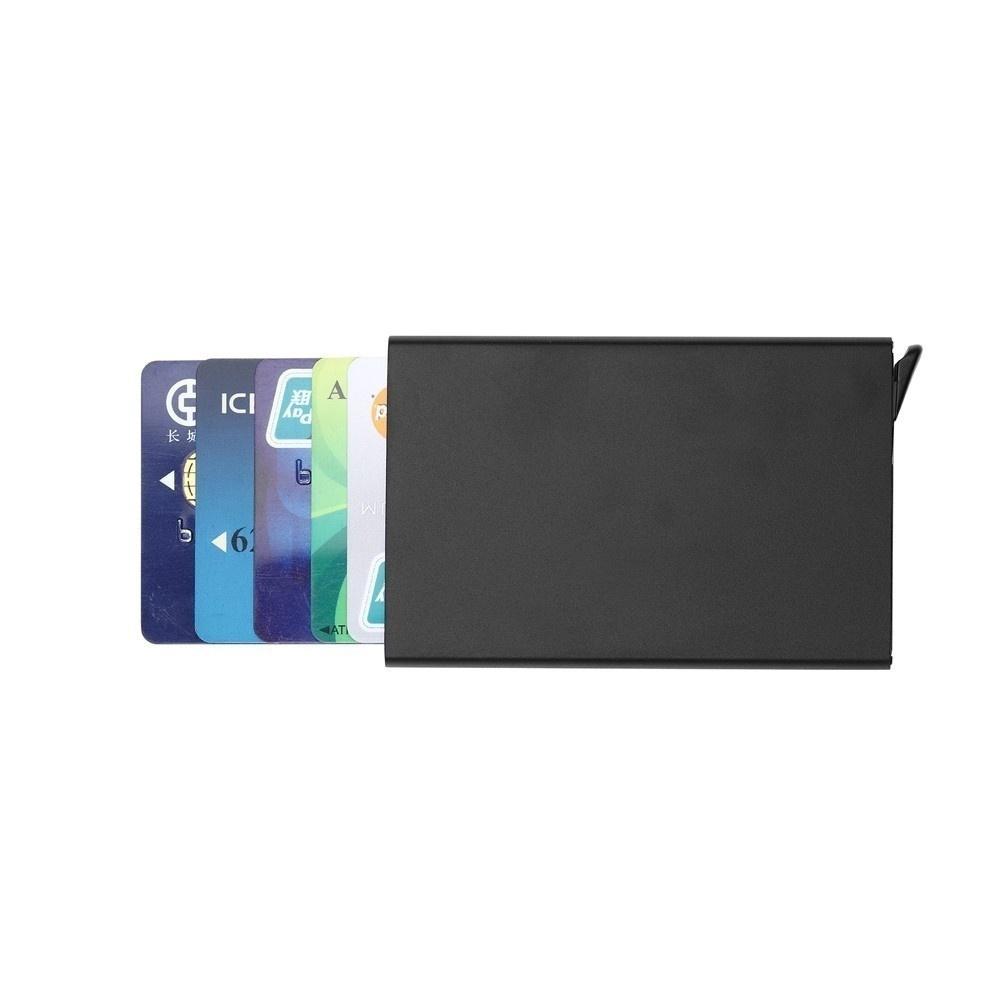 GOtarget  Credit Card Holder Solid Color Metal Bank Credit Card Package Business Case Card Box Porte Carte Bancaire