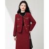 Women's Elegant Long-Sleeve Jacket & Midi Skirt Set