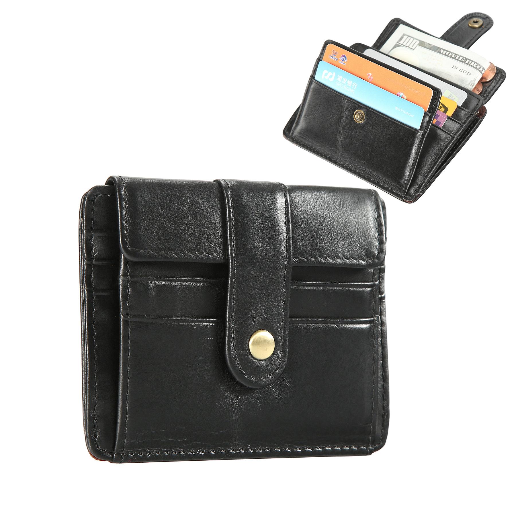 

Secure Snap Leather Wallet - Compact Organizer with ID Window, Multi Card Slots & Coin Pocket for Cash & Card Storage чорний