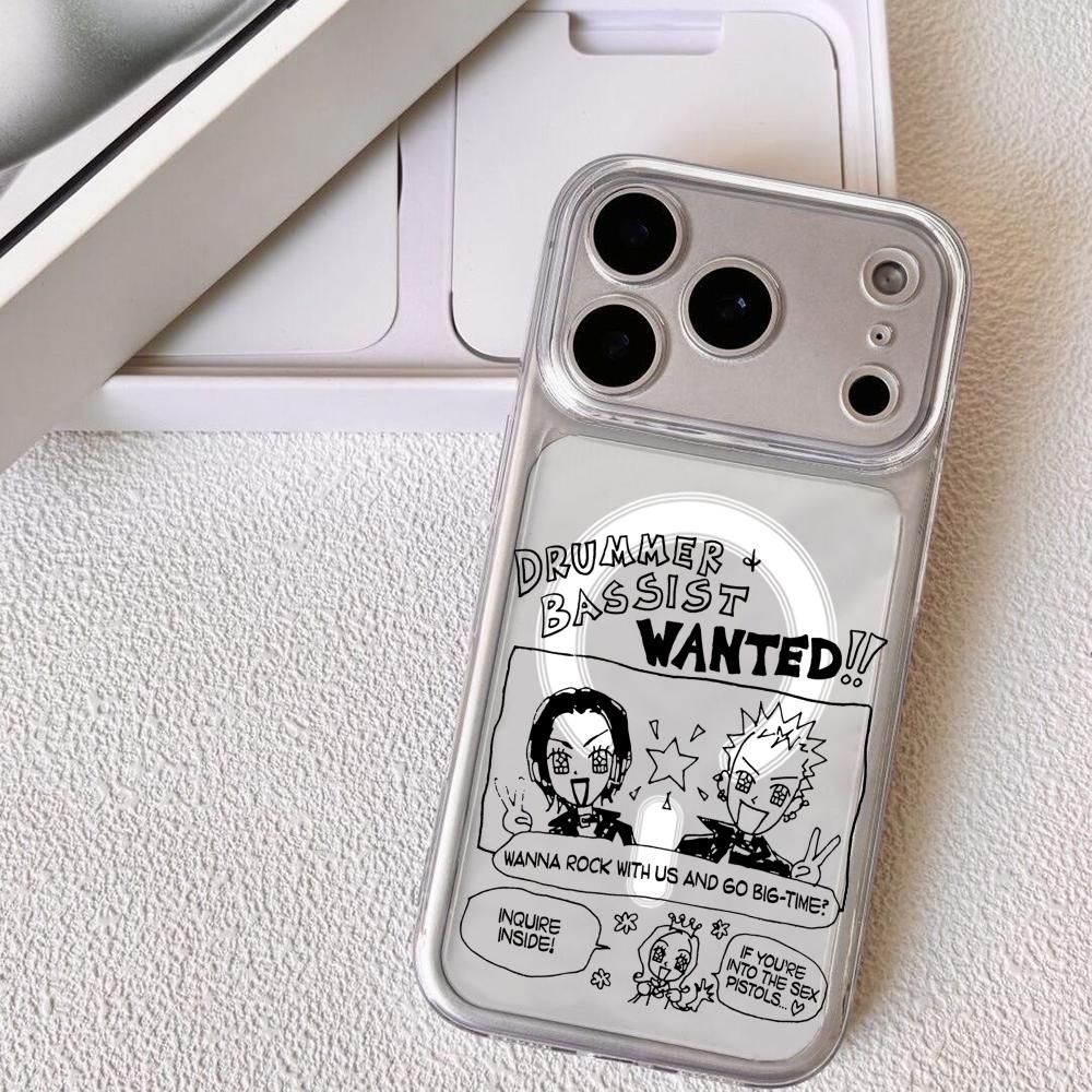 Cute Nana Phone Case For iPhone 17 16 15 14 13 12 Pro Max Plus With Magnetic Crystal Clear Case Wireless Charge