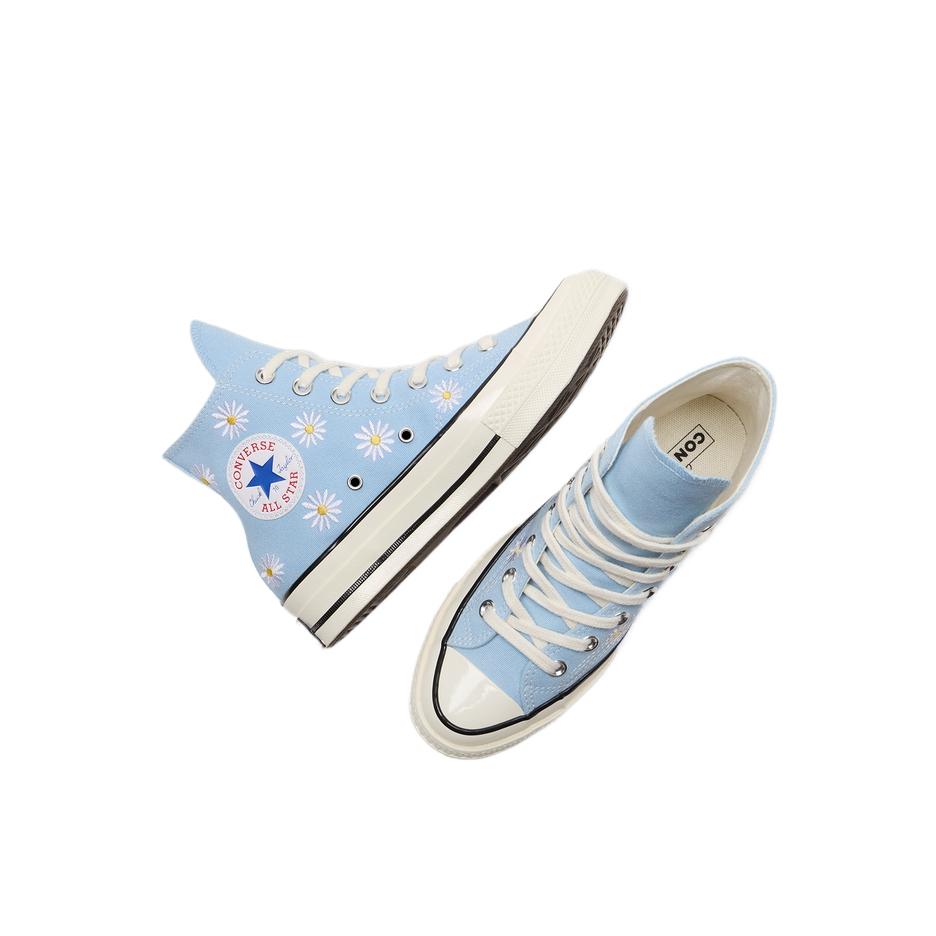 Converse Chuck 70 High Embroidered Daisies - Blue It Unisex Sneakers White Black A16763C