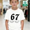 Kids 67 Themed Colorful Print TShirt Soft Cotton Fabric Breathable and Comfortable Ideal for Toddlers and Childrendf0374