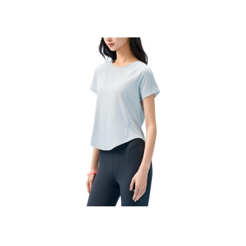 Anta Comfortable Slim Fit Solid Color Breathable Lightweight Round Neck T-Shirt Women Tops 962527105-7