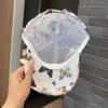 Embroidered Butterfly Baseball Cap Versatile Elegant Korean Style Baseball Cap Breathable Sunshade Women Outdoor Cap Daily Use
